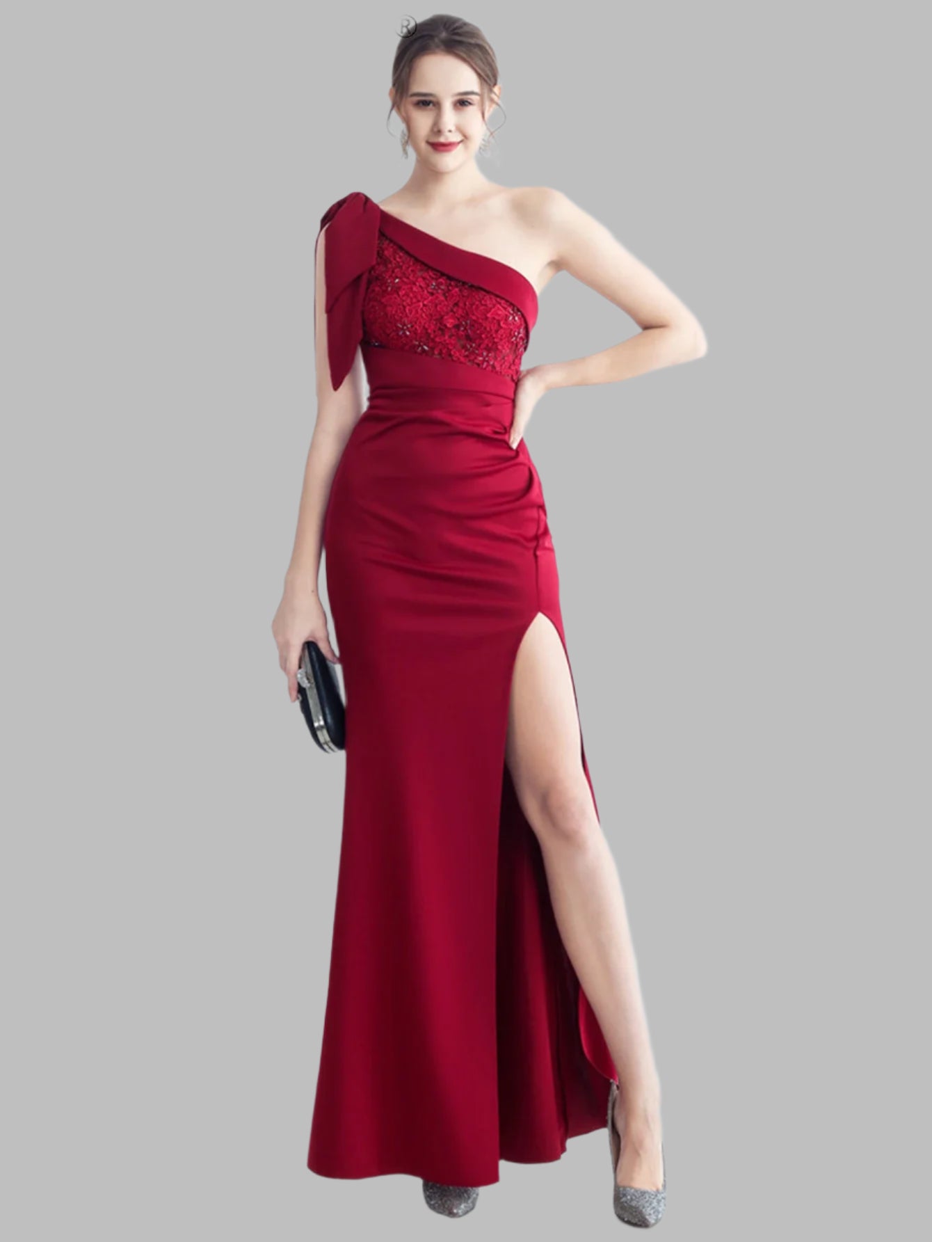 Women's Lace and Rhinestone Evening Dress