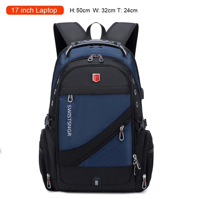 Waterproof 17 Inch Laptop Travel Backpack with USB Charging