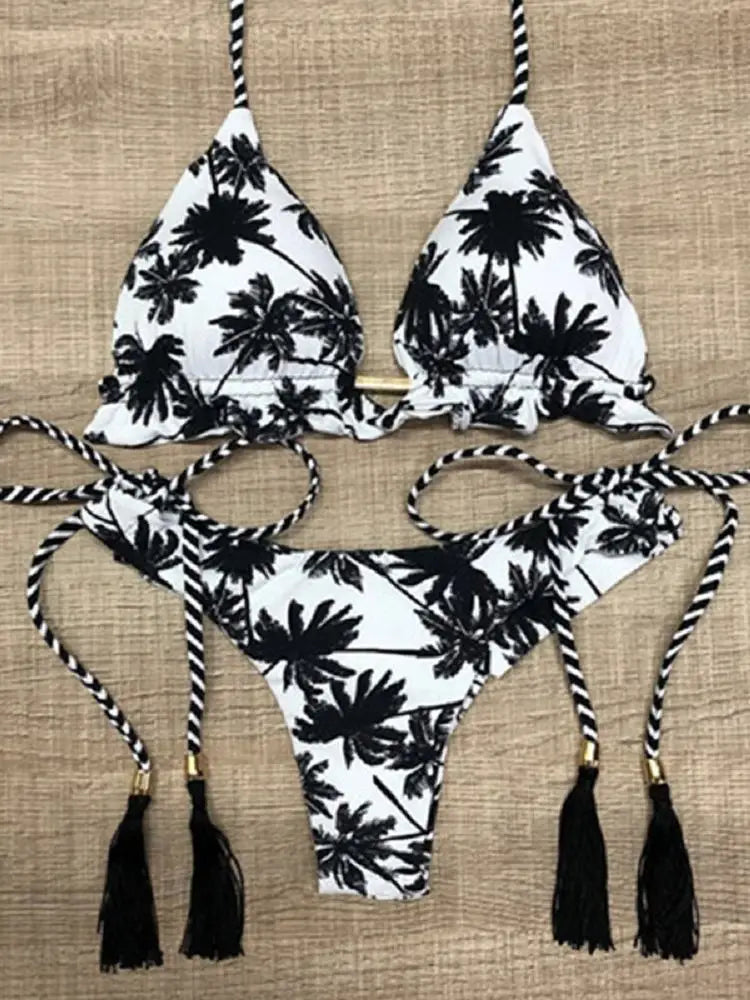 Women's Printed Micro Halter Bikini