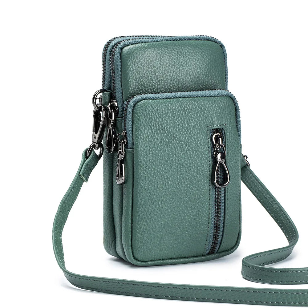 Women's Mini Leather Crossbody Wallet & Phone Bag