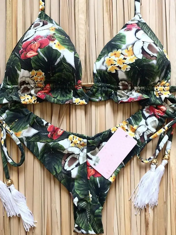 Women's Printed Micro Halter Bikini