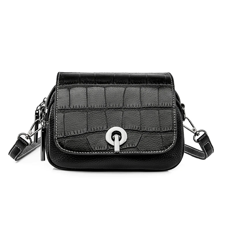 Women's Leather Mini Crocodile Pattern Crossbody Bag