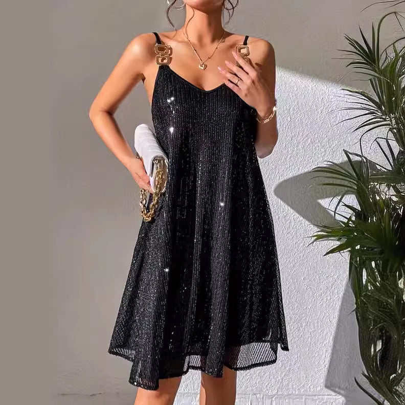 Elegant Style Sequins Dress