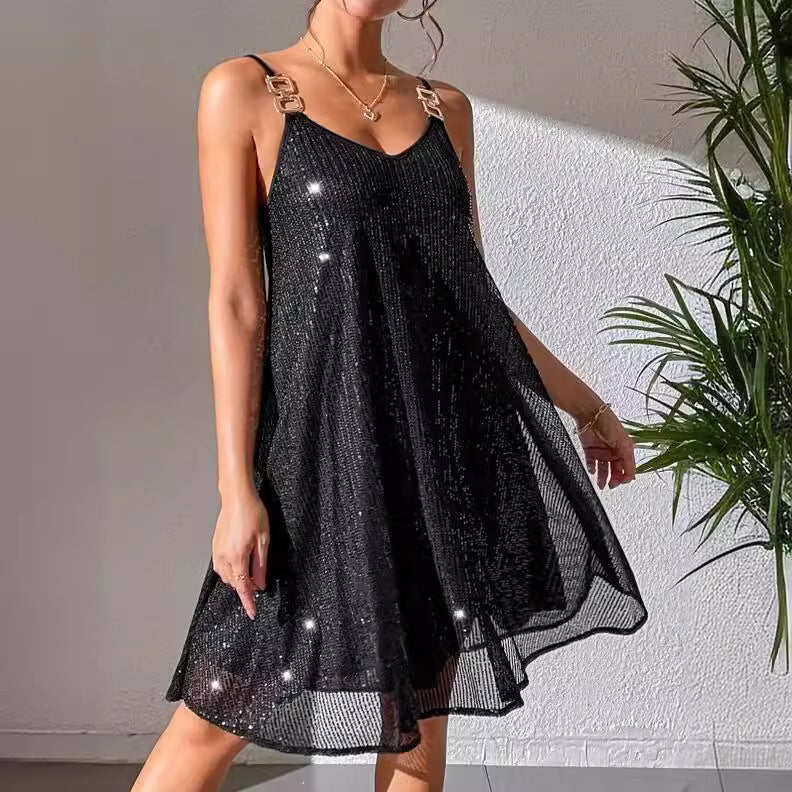 Elegant Style Sequins Dress